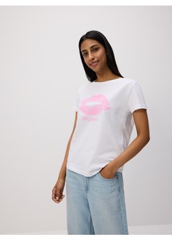 Reserved - Bawełniany t-shirt z nadrukiem - biały ze sklepu Reserved w kategorii Bluzki damskie - zdjęcie 184241641