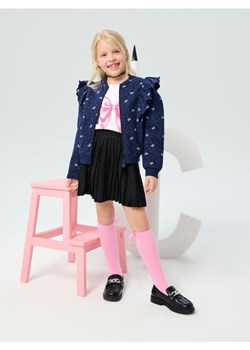 Sinsay - Bluza rozpinana z ozdobną falbanką - granatowy ze sklepu Sinsay w kategorii Bluzy dziewczęce - zdjęcie 184246500
