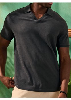 Sinsay - Koszulka polo z dekoltem w serek - szary ze sklepu Sinsay w kategorii T-shirty męskie - zdjęcie 184246524