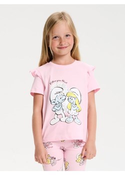 Sinsay - Koszulka z nadrukiem The Smurfs - różowy ze sklepu Sinsay w kategorii Bluzki dziewczęce - zdjęcie 184246681