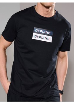 Sinsay - Bawełniana koszulka z nadrukiem regular fit - czarny ze sklepu Sinsay w kategorii T-shirty męskie - zdjęcie 184247041