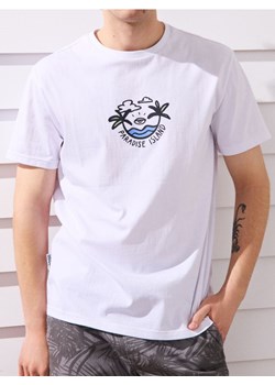 Sinsay - Koszulka z ozdobnym drobnym nadrukiem - biały ze sklepu Sinsay w kategorii T-shirty męskie - zdjęcie 184247131