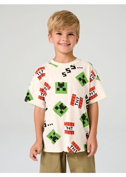 Sinsay - Koszulka z nadrukiem Minecraft - beżowy ze sklepu Sinsay w kategorii T-shirty chłopięce - zdjęcie 184247190
