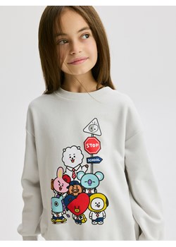Reserved - Bluza z nadrukiem BT21 - jasnoszary ze sklepu Reserved w kategorii Bluzy dziewczęce - zdjęcie 184250312