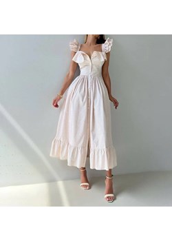 Elegancka koszulowa sukienka maxi - Biały S ze sklepu Intimica.pl w kategorii Sukienki - zdjęcie 184250732