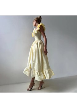 Elegancka koszulowa sukienka maxi - Żółty S ze sklepu Intimica.pl w kategorii Sukienki - zdjęcie 184250741
