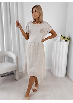 sukienka roche beżowa one size ze sklepu UBRA w kategorii Sukienki - zdjęcie 184251724