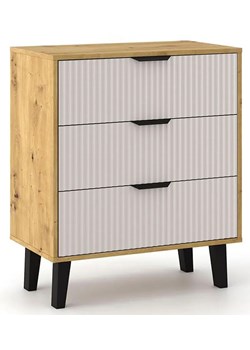 Komoda z 3 szufladami na nóżkach dąb artisan + kaszmir E6-Z58 ze sklepu Edinos.pl w kategorii Komody - zdjęcie 184251820