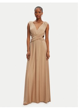 ACCESS FASHION Sukienka wieczorowa 53-3389-391 Beżowy Slim Fit ze sklepu MODIVO w kategorii Sukienki - zdjęcie 184253300