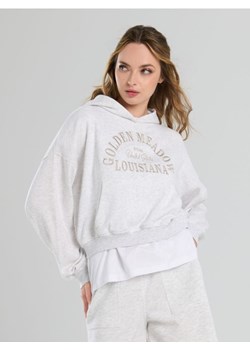 Sinsay - Bluza hoodie z haftowanym napisem - szary ze sklepu Sinsay w kategorii Bluzy damskie - zdjęcie 184255310