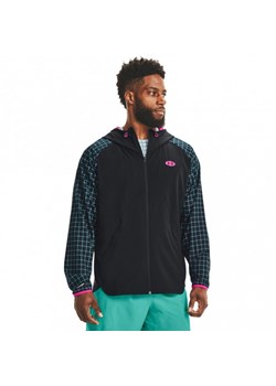 Męska kurtka treningowa Under Armour UA Woven Geo Hooded Jacket - czarna ze sklepu Sportstylestory.com w kategorii Kurtki męskie - zdjęcie 184256110