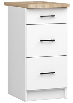 Biała dolna szafka kuchenna z szufladami 40 cm L7-B00 ze sklepu Edinos.pl w kategorii Meble kuchenne - zdjęcie 184256264