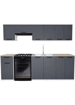 Zestaw mebli kuchennych 240 cm antracyt  D5-Z51 ze sklepu Edinos.pl w kategorii Meble kuchenne - zdjęcie 184256300