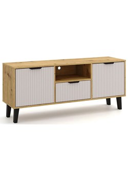 Szafka RTV na nóżkach dąb artisan + kaszmir D8-E04 ze sklepu Edinos.pl w kategorii Szafki RTV - zdjęcie 184256313
