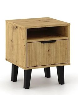 Szafka nocna na nóżkach dąb artisan - Henex 3X ze sklepu Edinos.pl w kategorii Stoliki i szafki nocne - zdjęcie 184256344