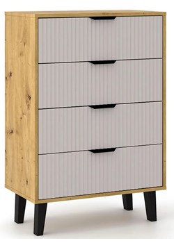 Kooda ryflowana z 4 szufladami dąb artisan + kaszmir K2-H94 ze sklepu Edinos.pl w kategorii Komody - zdjęcie 184257423