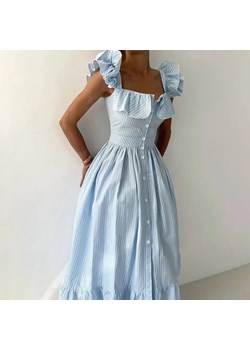 Elegancka koszulowa sukienka maxi - Niebieski S ze sklepu Intimica.pl w kategorii Sukienki - zdjęcie 184257954