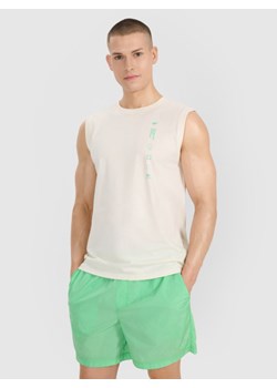Męski top z nadrukiem 4F 4FRSS25TSLEM230 - beżowy ze sklepu Sportstylestory.com w kategorii T-shirty męskie - zdjęcie 184259540