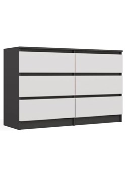 Komoda na ubrania antracyt + biały - Berta 120 cm ze sklepu Edinos.pl w kategorii Komody - zdjęcie 184260612
