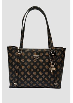 GUESS Brązowa logowana torebka damska Daryna II ze sklepu outfit.pl w kategorii Torby Shopper bag - zdjęcie 184260891