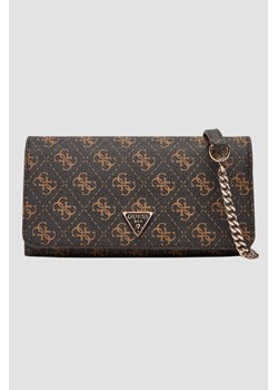 GUESS Brązowy damski portfel na łańcuszku Mini ze sklepu outfit.pl w kategorii Portfele damskie - zdjęcie 184260980