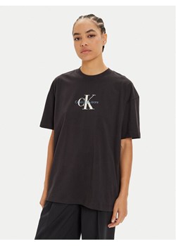 Calvin Klein Jeans T-Shirt Monologo J20J224242 Czarny Relaxed Fit ze sklepu MODIVO w kategorii Bluzki damskie - zdjęcie 184261614