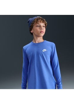 T-shirt z długim rękawem dla dużych dzieci Nike Sportswear - Niebieski ze sklepu Nike poland w kategorii T-shirty chłopięce - zdjęcie 184264214