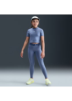 Dziewczęce legginsy ze średnim stanem Nike Pro - Niebieski ze sklepu Nike poland w kategorii Spodnie damskie - zdjęcie 184264314