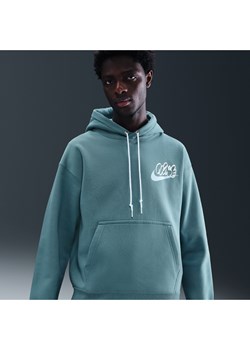 Męska dzianinowa bluza z kapturem Nike Solo Swoosh - Niebieski ze sklepu Nike poland w kategorii Bluzy męskie - zdjęcie 184264420