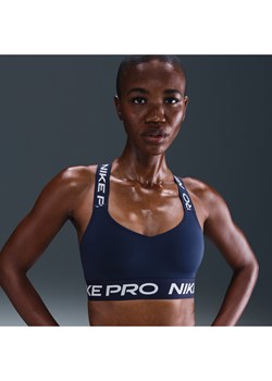 Damski stanik sportowy z wkładkami i lekkim wsparciem Nike Pro - Niebieski ze sklepu Nike poland w kategorii Biustonosze - zdjęcie 184264503