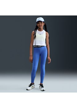 Legginsy dla dużych dzieci (dziewcząt) Nike Pro Dri-FIT - Niebieski ze sklepu Nike poland w kategorii Spodnie damskie - zdjęcie 184264583