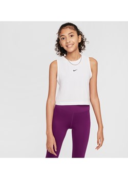 Koszulka treningowa bez rękawów dla dziewcząt Dri-FIT Nike Pro - Biel ze sklepu Nike poland w kategorii Bluzki damskie - zdjęcie 184264810
