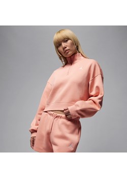 Damska bluza z zamkiem 1/4 Jordan Brooklyn Fleece - Pomarańczowy ze sklepu Nike poland w kategorii Bluzy damskie - zdjęcie 184264882