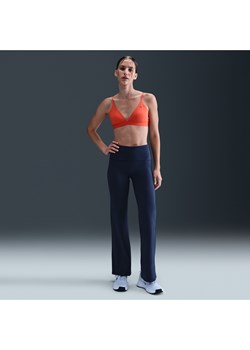 Damskie wywijane spodnie z wysokim stanem Dri-FIT Nike One - Niebieski ze sklepu Nike poland w kategorii Spodnie damskie - zdjęcie 184264913