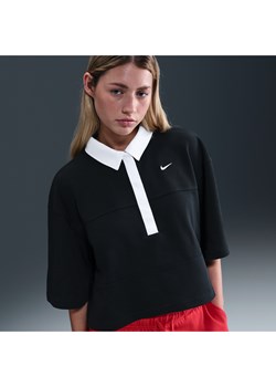 Damska koszulka polo z krótkim rękawem o kroju oversize Nike Sportswear - Czerń ze sklepu Nike poland w kategorii Bluzki damskie - zdjęcie 184264990