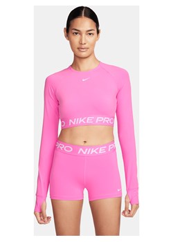 Damska koszulka o skróconym kroju z długim rękawem Dri-FIT Nike Pro - Czerwony ze sklepu Nike poland w kategorii Bluzki damskie - zdjęcie 184265021