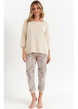 Dwuczęściowa piżama damska plus size 486, Kolor waniliowy-wzór, Rozmiar 3XL, Cana ze sklepu Primodo w kategorii Piżamy damskie - zdjęcie 184268210