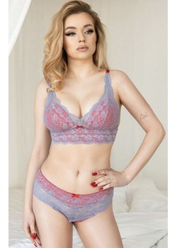Biustonosz miękki soft braletka szaro-czerwony Luna, Kolor szaro-czerwony, Rozmiar L, Barbara Lingerie ze sklepu Intymna w kategorii Biustonosze - zdjęcie 184268652