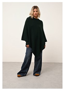 Just Cashmere Kaszmirowe ponczo &quot;Meredith&quot; w kolorze ciemnozielonym ze sklepu Limango Polska w kategorii Poncza - zdjęcie 184269302