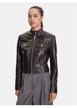Marciano Guess Kurtka skórzana 5YGL09 7345A Czarny Regular Fit ze sklepu MODIVO w kategorii Kurtki damskie - zdjęcie 184269451