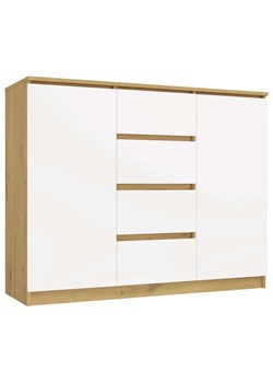 Nowoczesna komoda dąb artisan + biel M0-W35 ze sklepu Edinos.pl w kategorii Komody - zdjęcie 184270660
