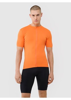 Męska koszulka rowerowa 4F 4FWSS25TFTSM1285 - pomarańczowa ze sklepu Sportstylestory.com w kategorii T-shirty męskie - zdjęcie 184271431