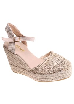 Sandały damskie na koturnie i platformie Beżowe espadryle /D1-1 17861 T582/ ze sklepu Pantofelek24.pl w kategorii Espadryle damskie - zdjęcie 184271953