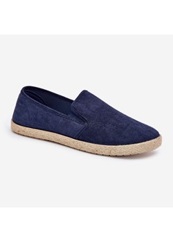 Boto Espadryle Tenisówki Męskie Z Eko Zamszu Granatowe Lunaria niebieskie ze sklepu ButyModne.pl w kategorii Trampki męskie - zdjęcie 184272223