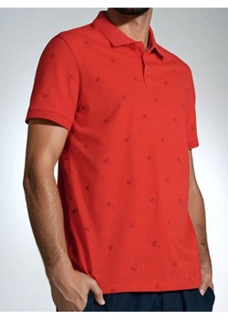 Sinsay - Koszulka polo z ozdobnym wzorem allover - czerwony ze sklepu Sinsay w kategorii T-shirty męskie - zdjęcie 184276693