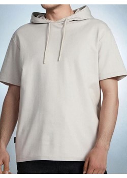 Sinsay - Bawełniana koszulka z kapturem - kremowy ze sklepu Sinsay w kategorii T-shirty męskie - zdjęcie 184276792
