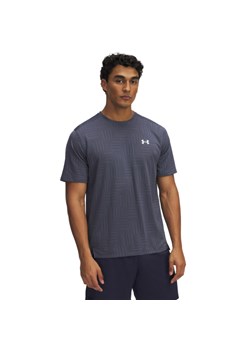 Męska koszulka treningowa Under Armour UA Tech Vent Geotessa SS - szara ze sklepu Sportstylestory.com w kategorii T-shirty męskie - zdjęcie 184278170
