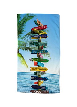 Good Morning Ręcznik plażowy &quot;Beach Sign&quot; w kolorze błękitno-zielonym ze sklepu Limango Polska w kategorii Ręczniki - zdjęcie 184278350