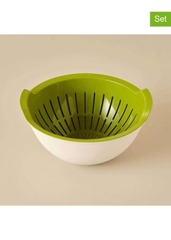 Violeta Home 2-częściowy zestaw w kolorze biało-zielonym - wys. 11 x  Ø 25,5 cm ze sklepu Limango Polska w kategorii Akcesoria kuchenne - zdjęcie 184278411