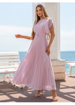 Różowa elegancka plisowana sukienka maxi L'AF Amelia ze sklepu Eye For Fashion w kategorii Sukienki - zdjęcie 184278691